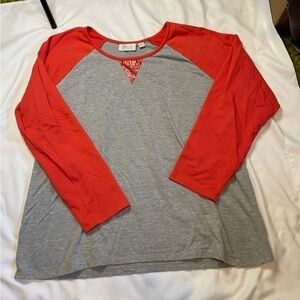 D & Co. Active size XL gray and orange shirt